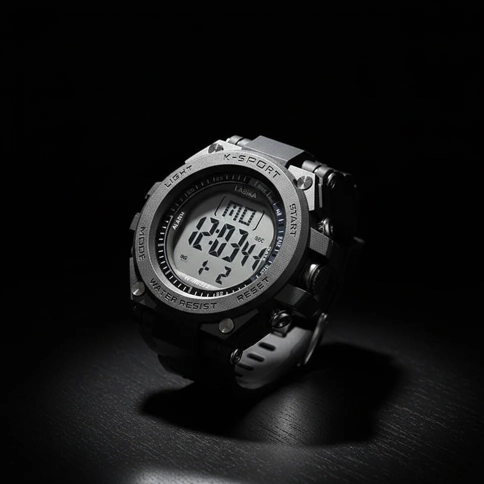 LASIKA K-Sport Digital Watch – LED Light, Date, Day, Alarm & Stopwatch