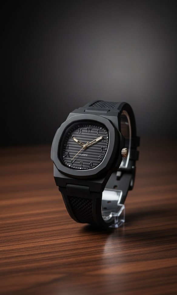 All-Black Modern Quartz Wristwatch – Sleek, Durable & Timeless Design