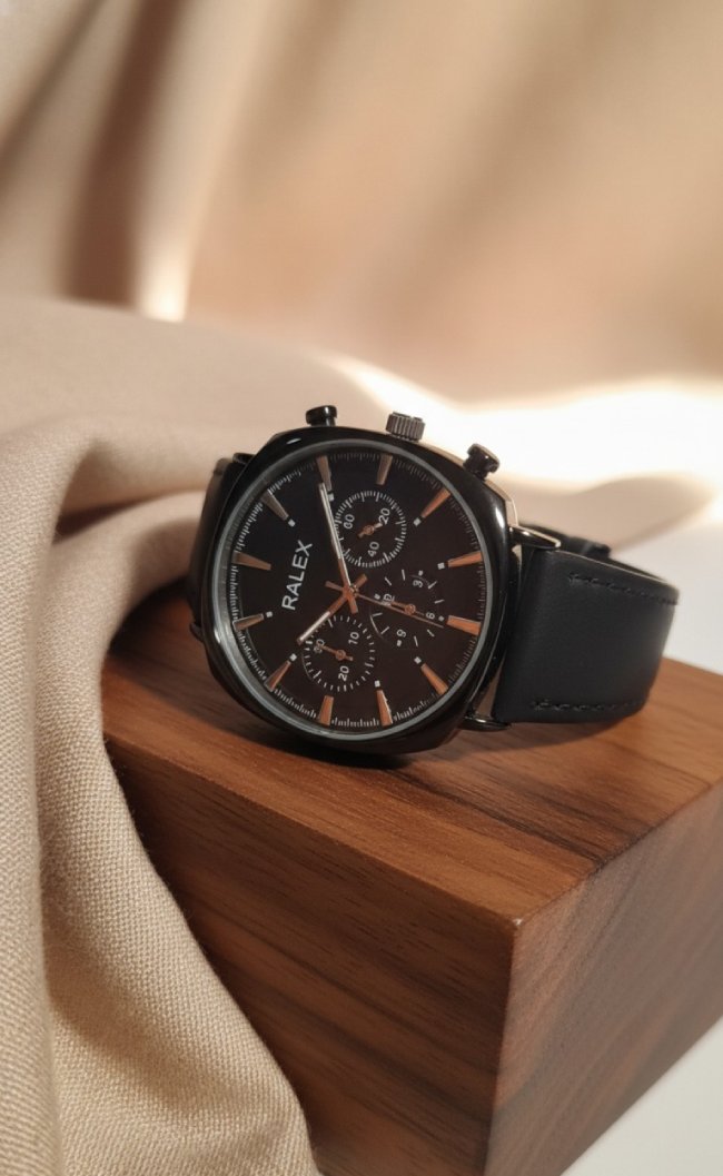 Ralex-Inspired Men’s Quartz Watch – All Black Edition