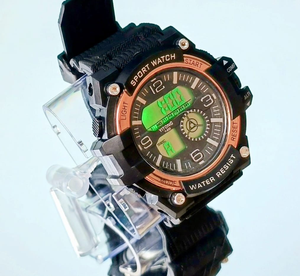 Yitong Multi-Color LED Sports Watch – 6 Light Modes, Date, Day, Alarm & Stopwatch