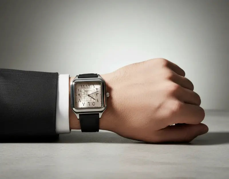 Universe Point Slim Arabic Numeral Watch – Leather Strap with Magnetic Lock