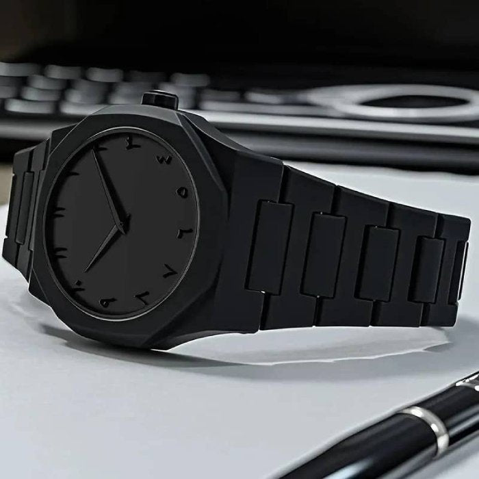 Aura watch 2025 New Arabic Aura Watch Black Modern Design Silicone Watch