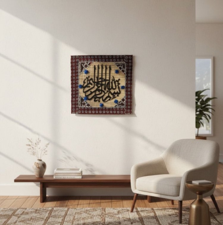 Handmade Islamic Calligraphy Bamboo Wooden Stick Wall Art