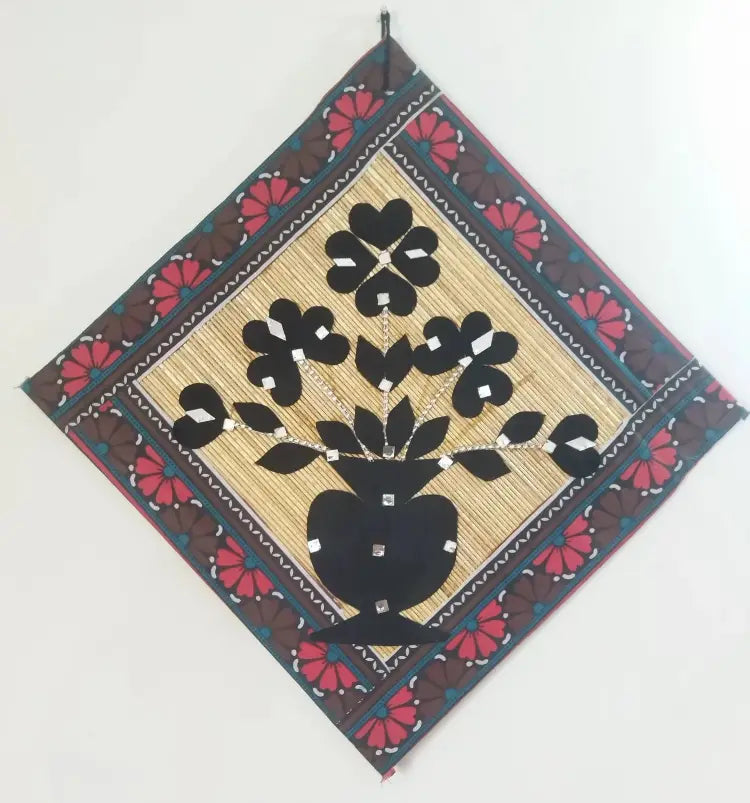 Handcrafted Appliqué Bamboo Wall Hanging