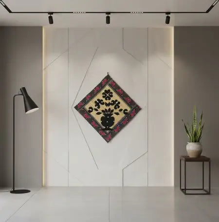 Handcrafted Appliqué Bamboo Wall Hanging