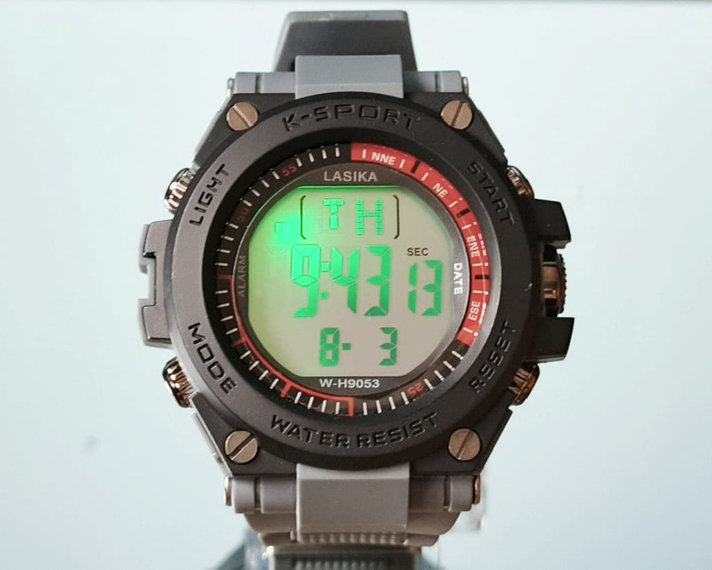 LASIKA K-Sport Digital Watch – LED Light, Date, Day, Alarm & Stopwatch