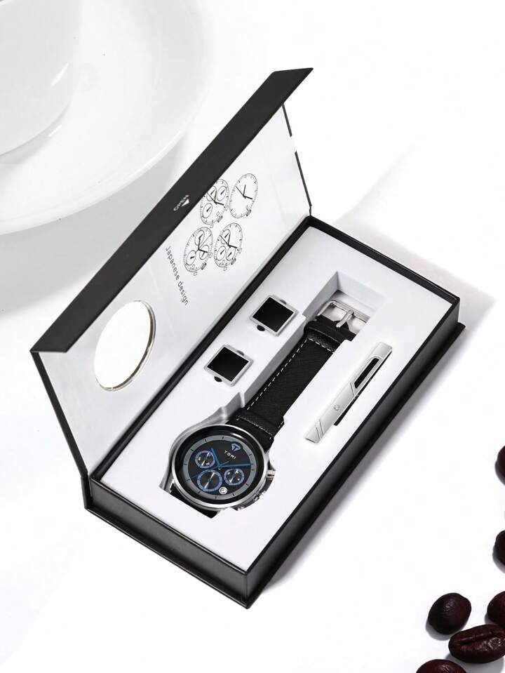 TOMI T-603 S6 Series Luxury Business Watch Cufflinks Tie Pin
