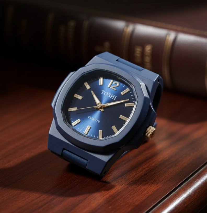 Toshi Analog Sports-Style Watch – Classic Dial with Durable Rubber Strap