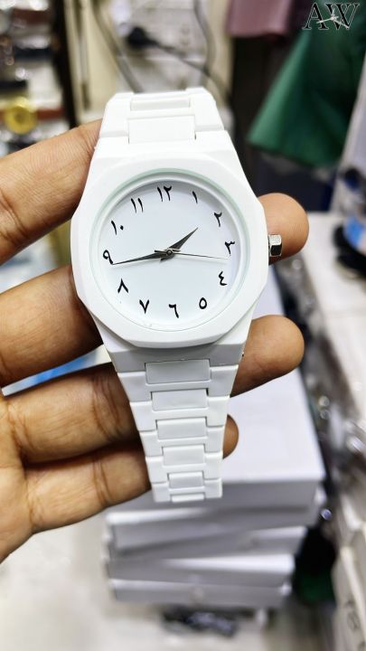 White Arabic Aura Watch For Men Stylish Aura Watch 100% Original Watch
