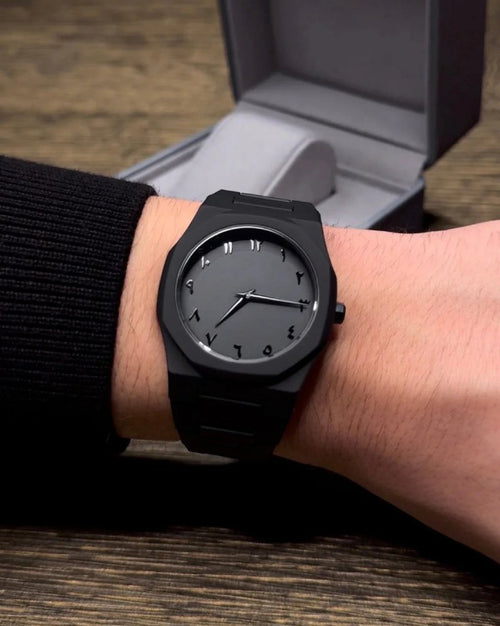 Aura watch 2025 New Arabic Aura Watch Black Modern Design Silicone Watch