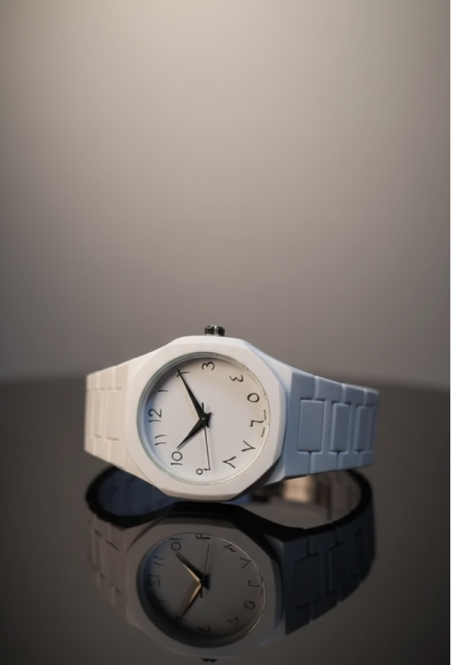 White Aura Men’s Minimalist Watch – Arabic Numerals Edition