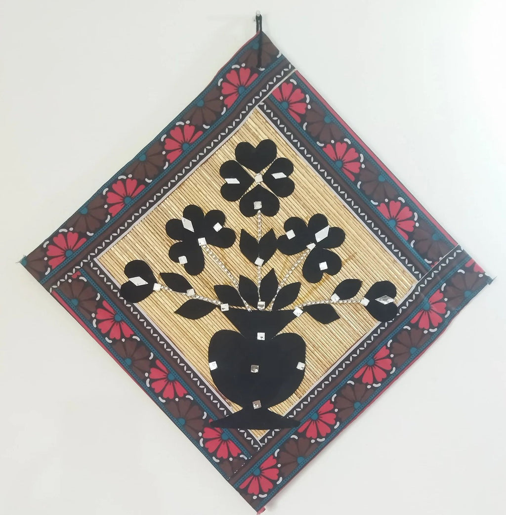 Handcrafted Appliqué Bamboo Wall Hanging