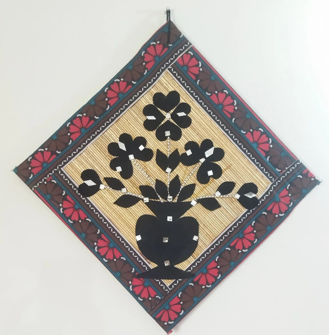 Handcrafted Appliqué Bamboo Wall Hanging
