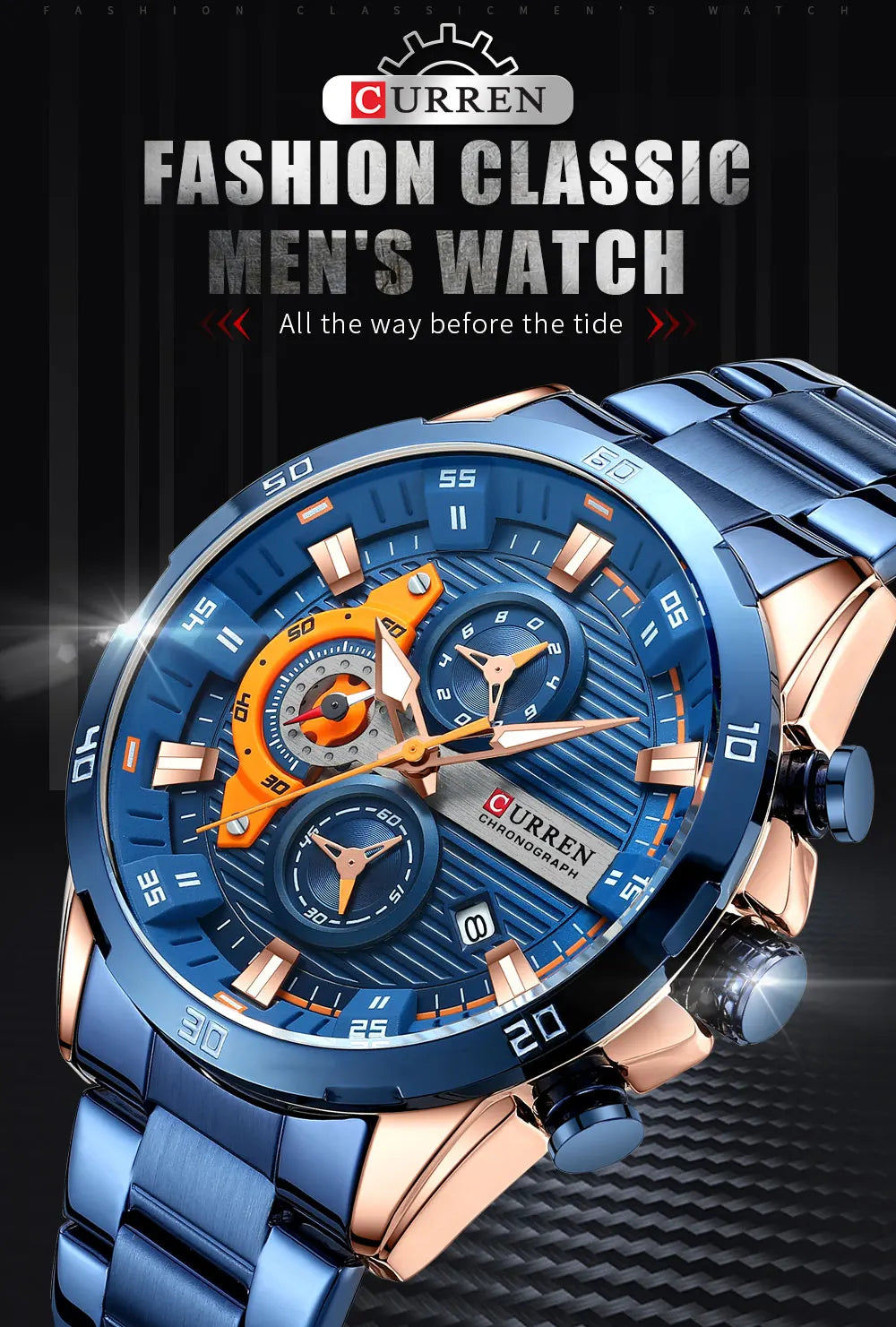 CURREN 8402 Men's Strainless Steel Watch