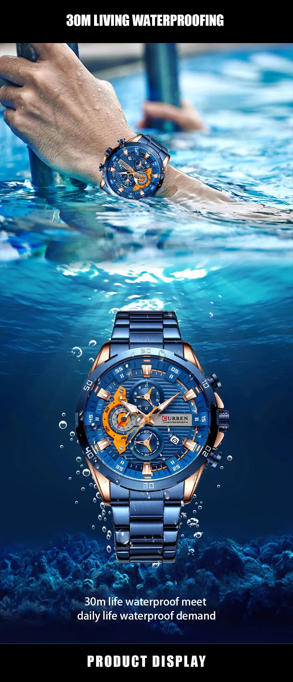 CURREN 8402 Men's Strainless Steel Watch