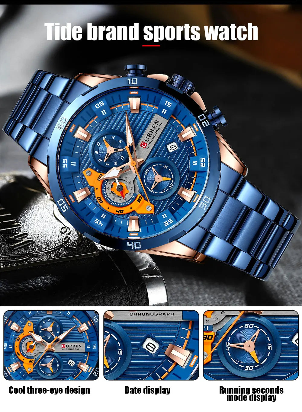CURREN 8402 Men's Strainless Steel Watch