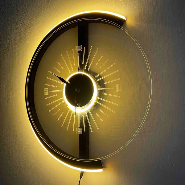 Futuristic LED Wall Clock with Ambient Glow – Minimalist Design