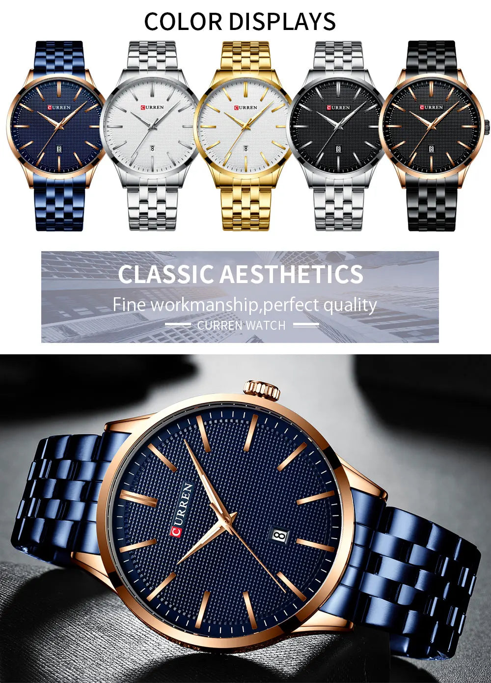 CURREN 8364 Men's Strainless Steel Watch