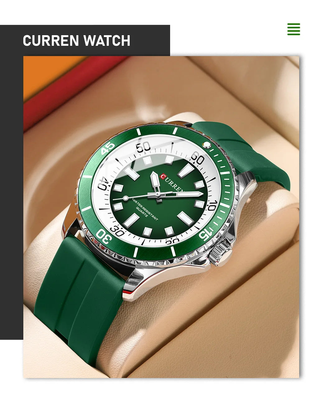 CURREN 8448 Men's Rubber Straps Watch