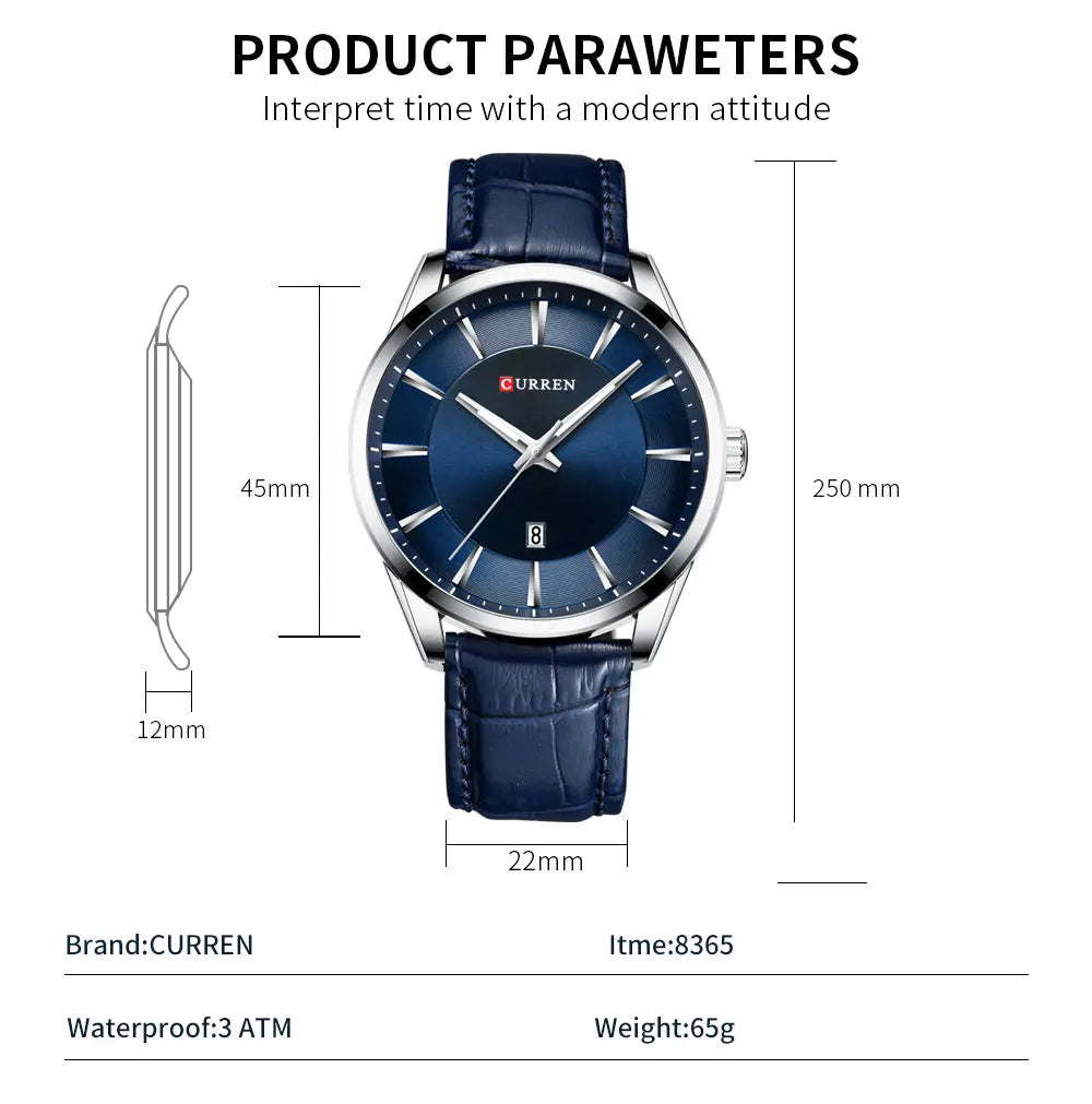 CURREN 8365 Men's Leather Straps Watch