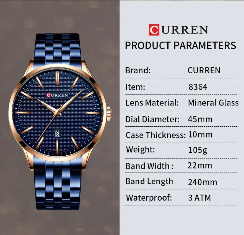 CURREN 8364 Men's Strainless Steel Watch