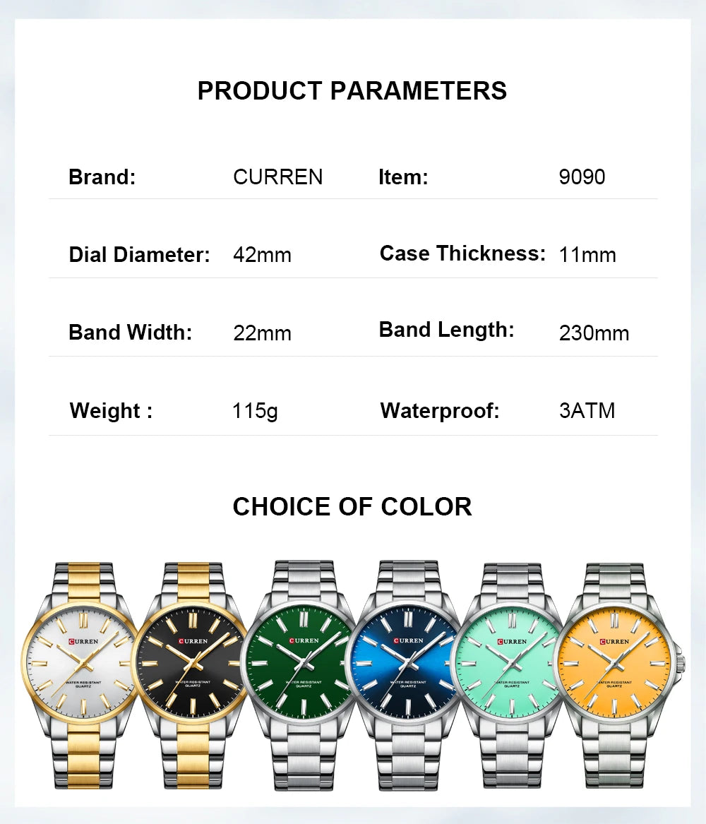 CURREN 9090 Men's Stainless Steel Watch