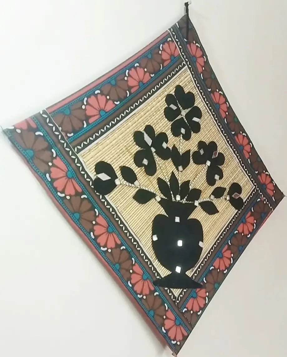 Handcrafted Appliqué Bamboo Wall Hanging