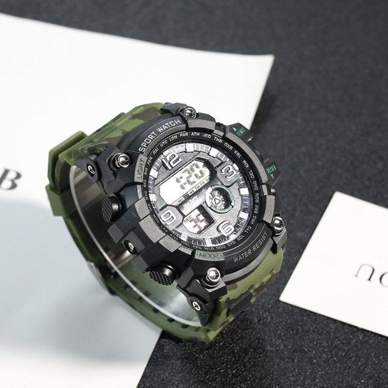 High Quality Men Round Outdoor Sports Waterproof Watch With Male Digital Display New Strap Type