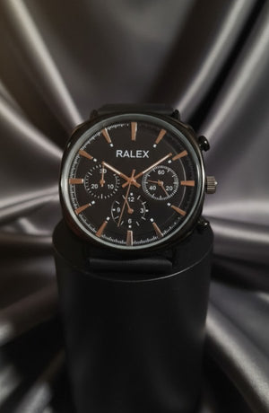 Ralex-Inspired Men’s Quartz Watch – All Black Edition