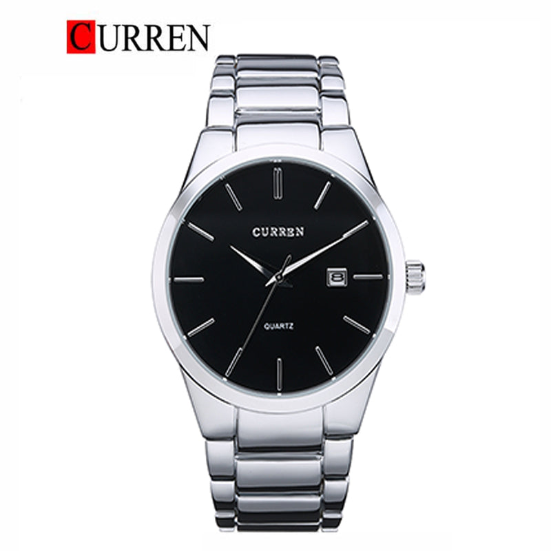 Curren Noir Minimalist Men's Watch – All Black Steel Design