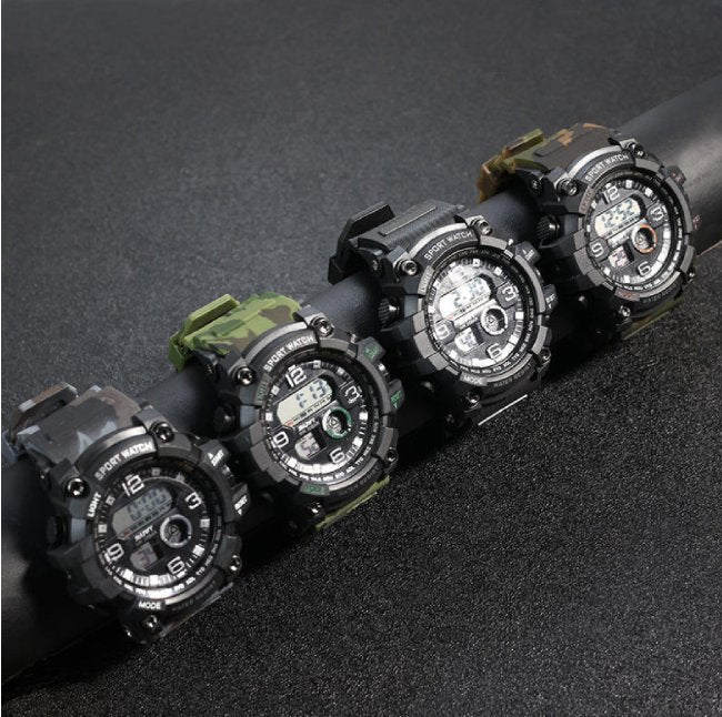 High Quality Men Round Outdoor Sports Waterproof Watch With Male Digital Display New Strap Type