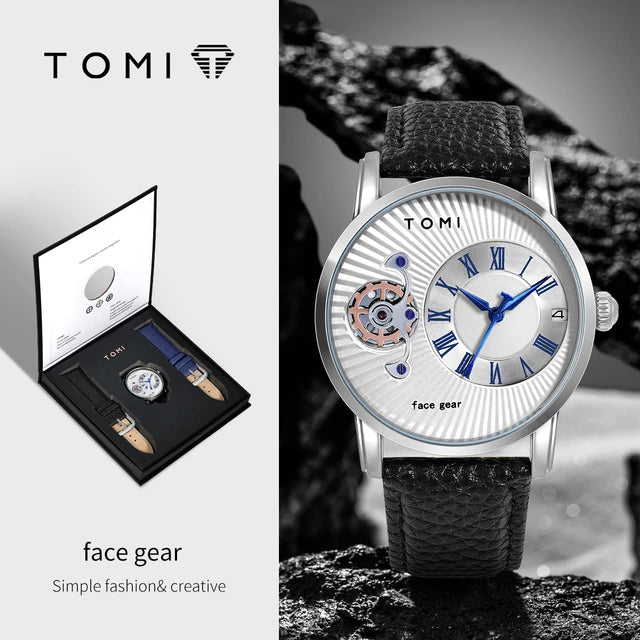 TOMI T-104 Face Gear Dual Strap Luxury Watch