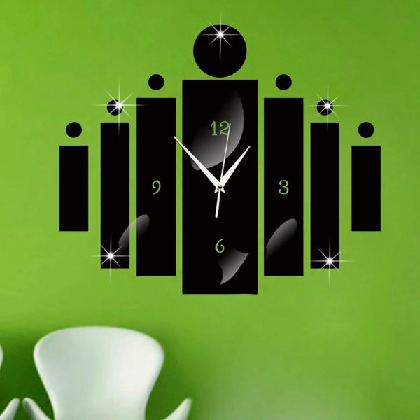 Modern Geometric Acrylic Wall Clock – Black Decorative Timepiece