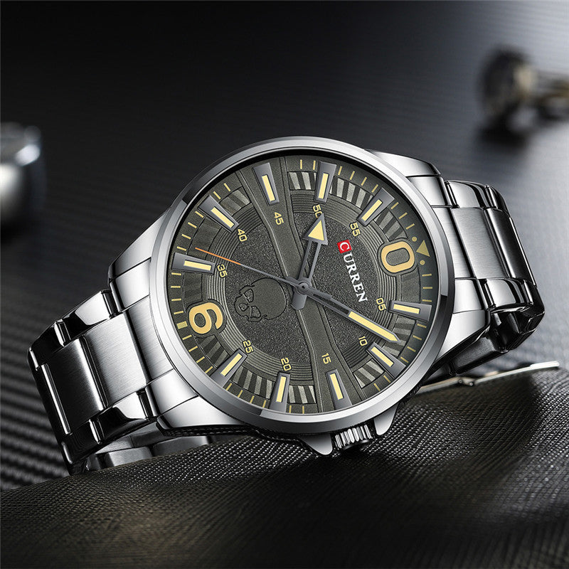 Curren Skull Series Stainless Steel Men's Wrist Watch