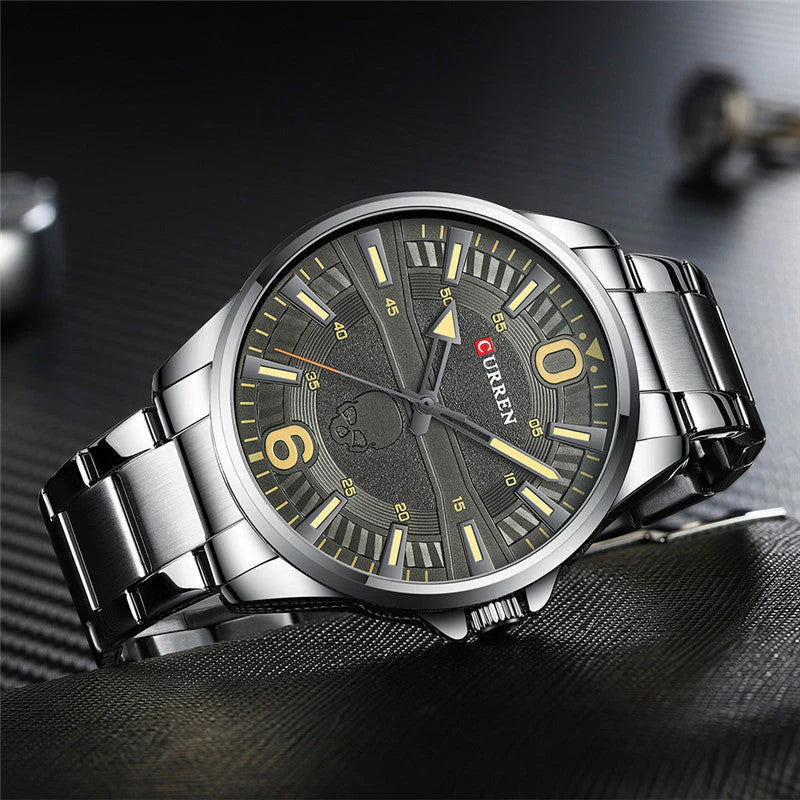 Curren Skull Series Stainless Steel Men's Wrist Watch