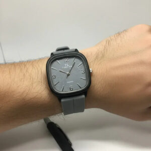 Tabular Quartz Watch – Black, Brown, Blue & Grey | Rubber Strap with Magnetic Lock