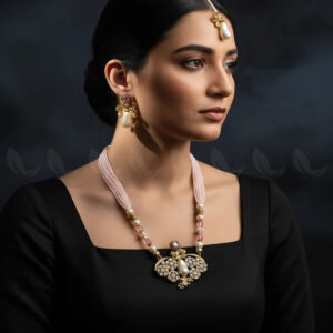 Carved Stream Malla Necklace Set